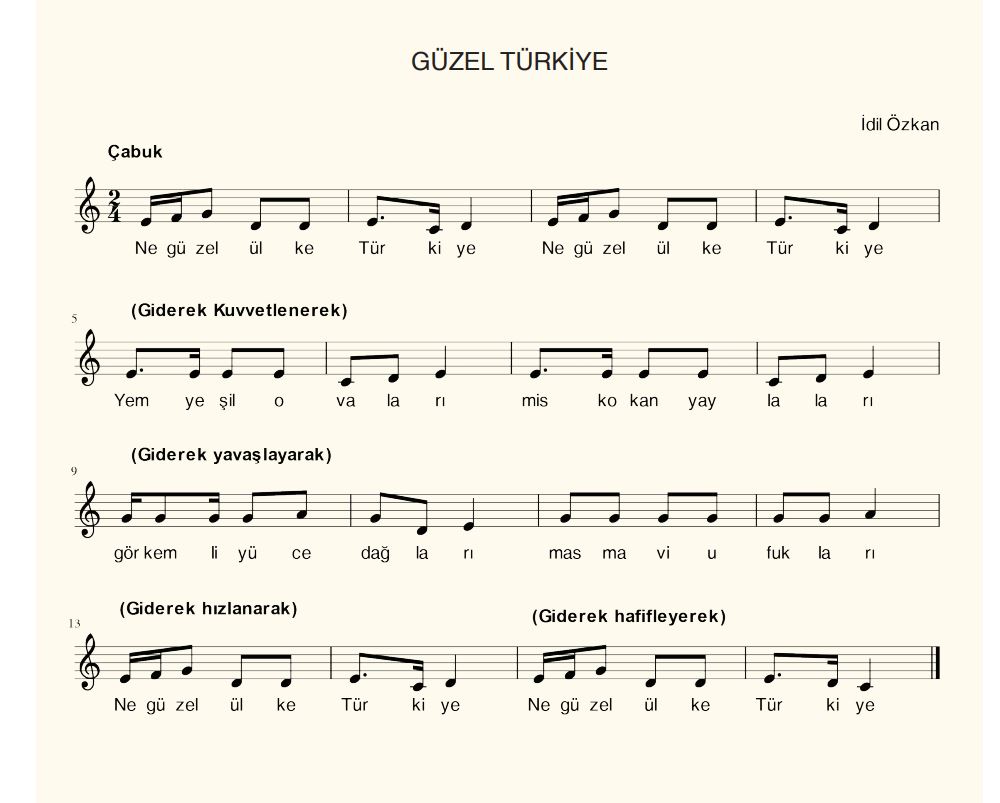 Güzel Türkiye Notaları